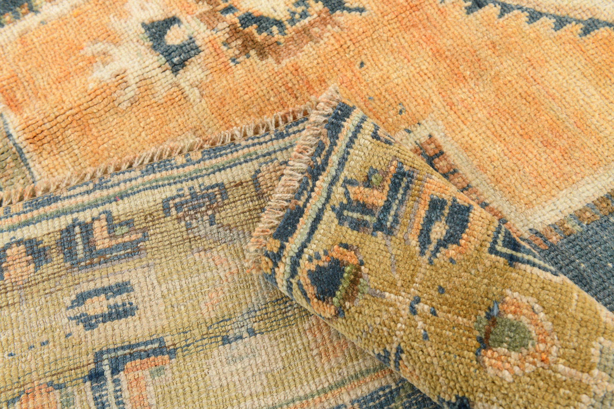 Tapis rustique primitif vintage noué à la main, 266x163Cm