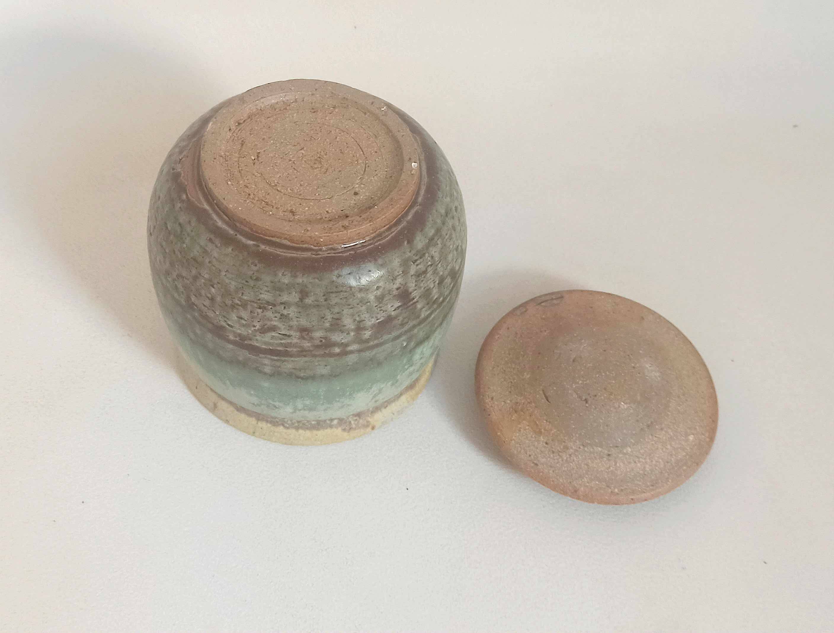 Enamelled stoneware candy box 1970s Height 11.5 cm