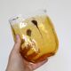 Beautiful mouth-blown bubble glass vase