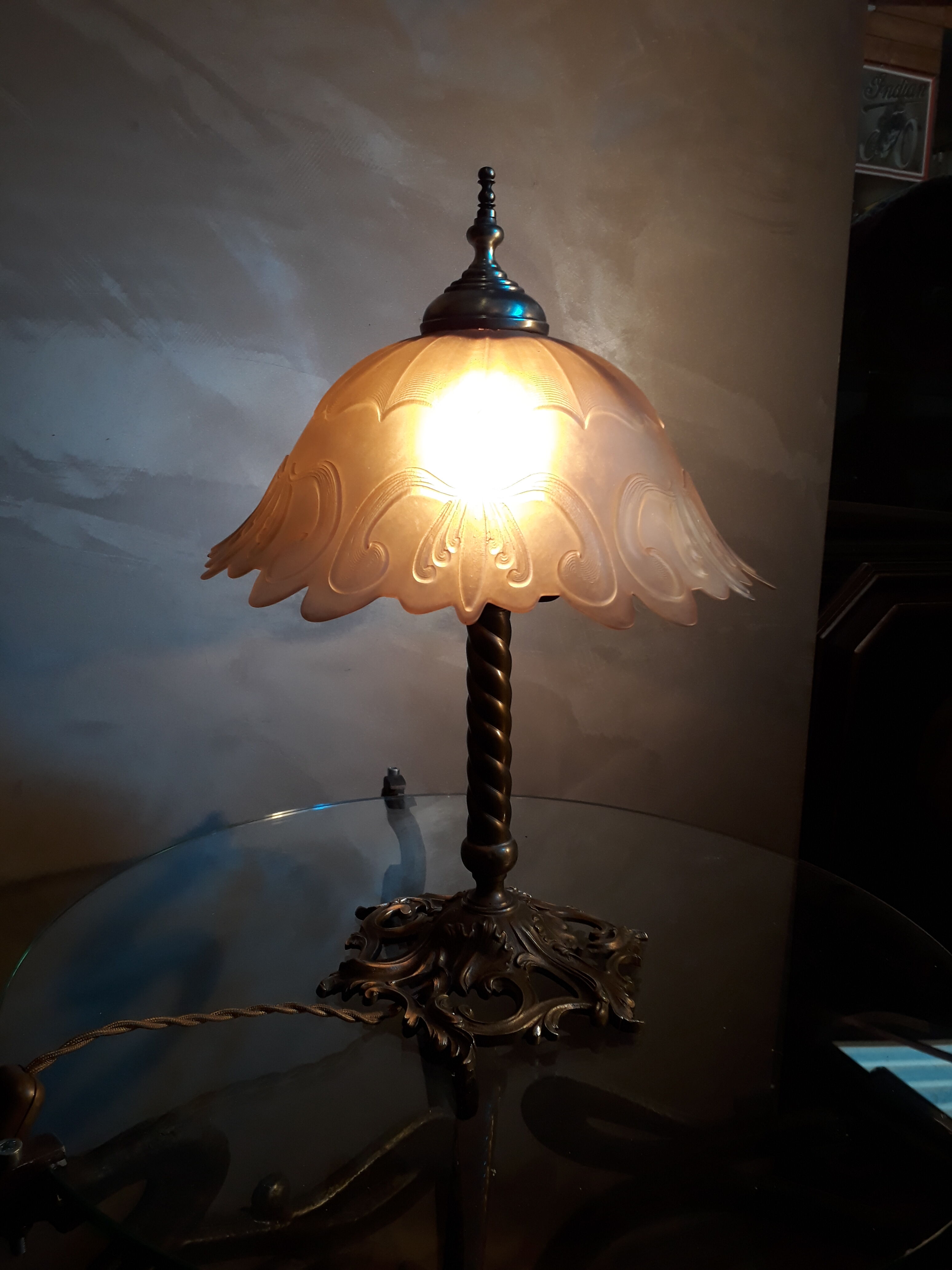 Lampe bronze et laiton art nouveau 1900 a 30s