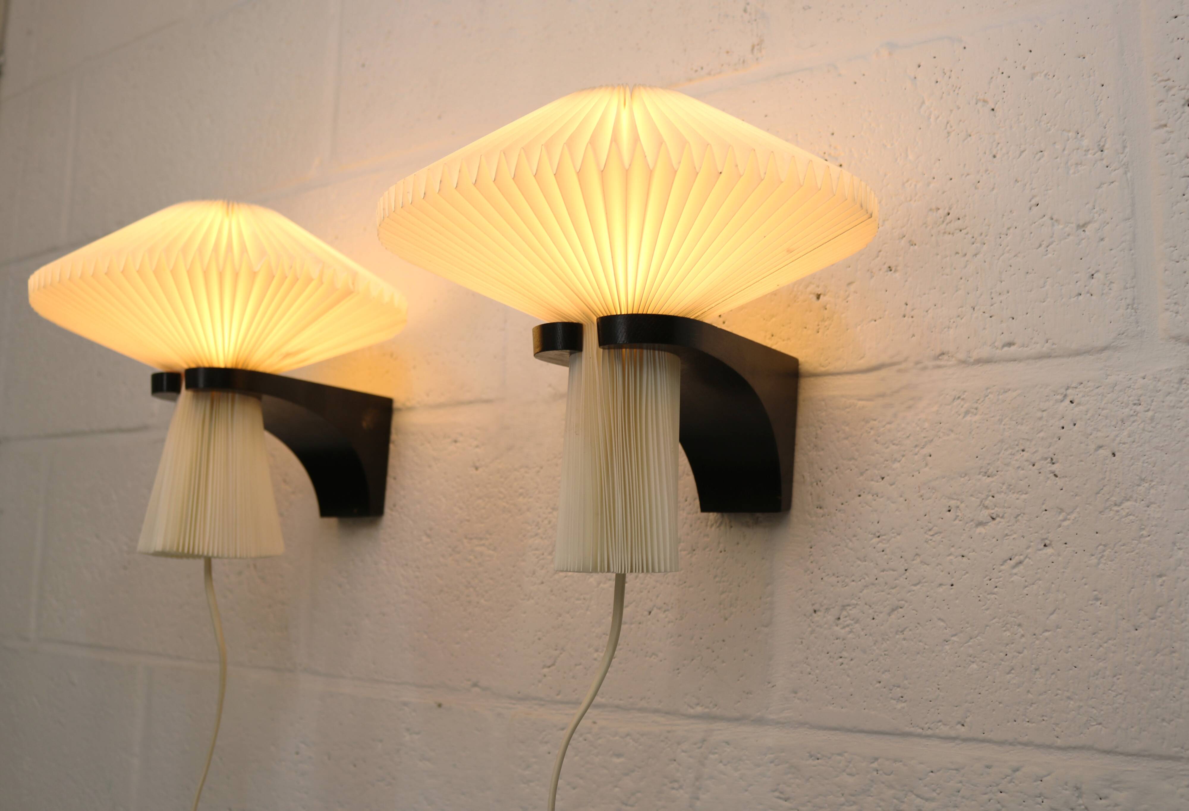 Pair original Le Klint 204 “Mushroom” lamps, designed by Vilhelm Wohlert