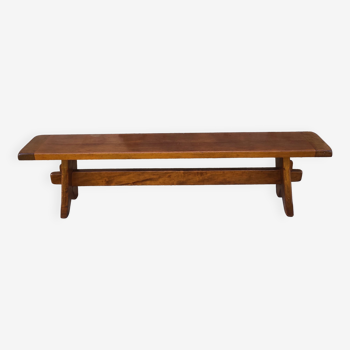 Brutalist bench vintage solid wood