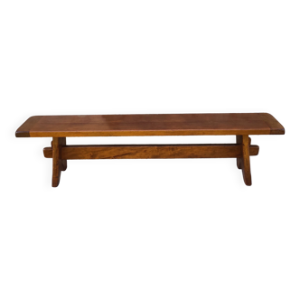 Banc brutaliste vintage bois  massif