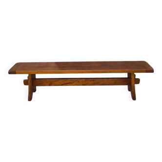 Brutalist bench vintage solid wood