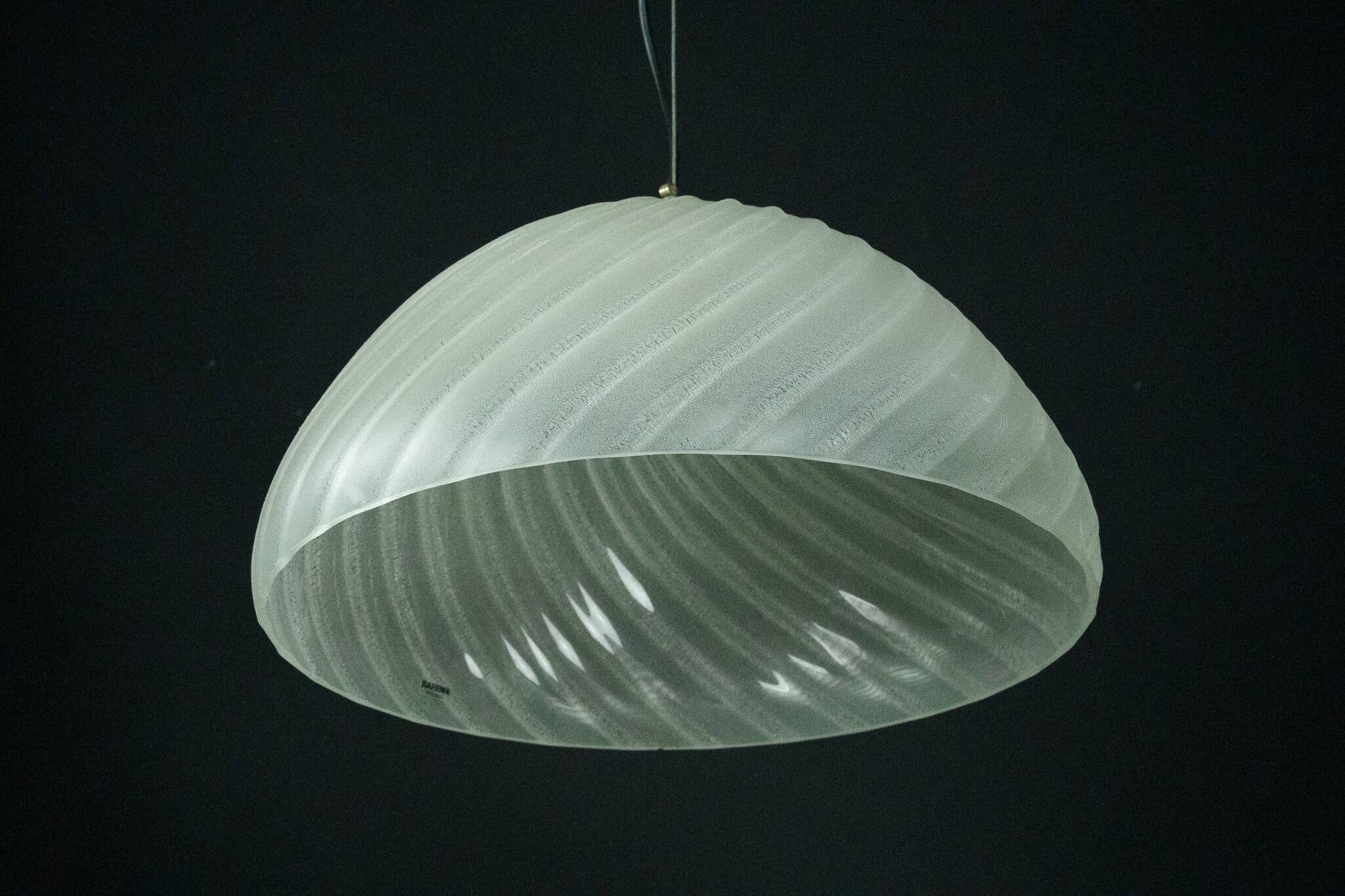 Barbini Murano Glass Pendant Lamp, Early 1980s