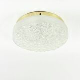 Large Mid-Century Modern Murano Ice Glass Flush Mount from Doria, 1960s