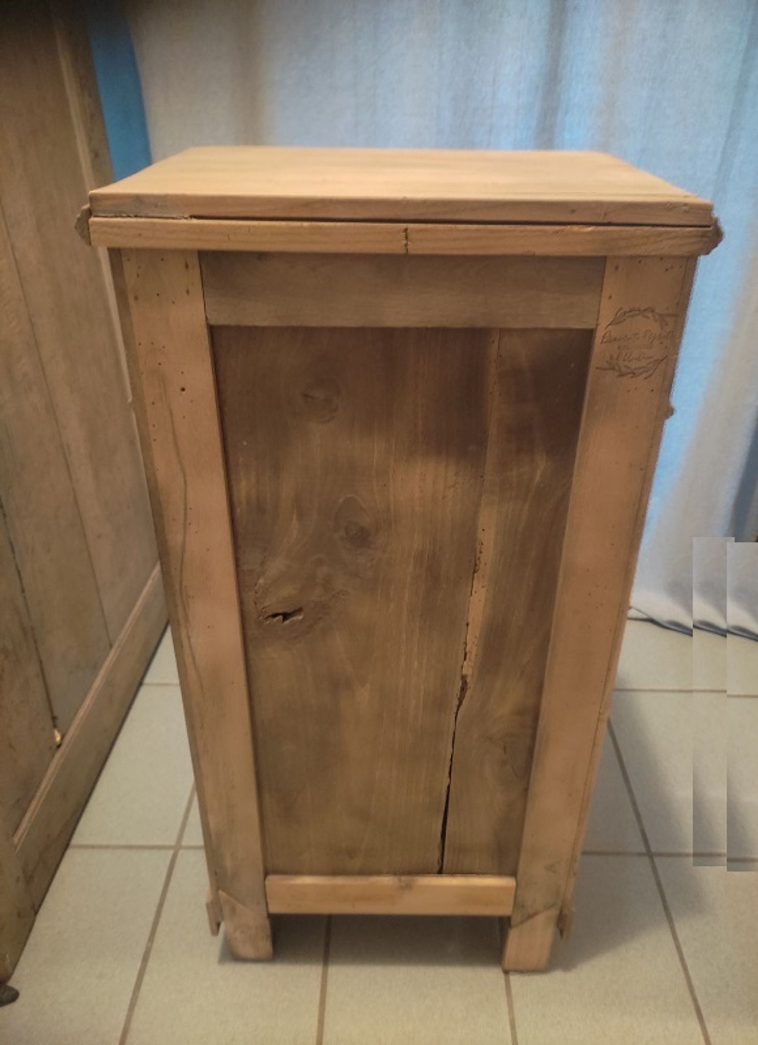 Bedside table solid wood furniture drawer blue