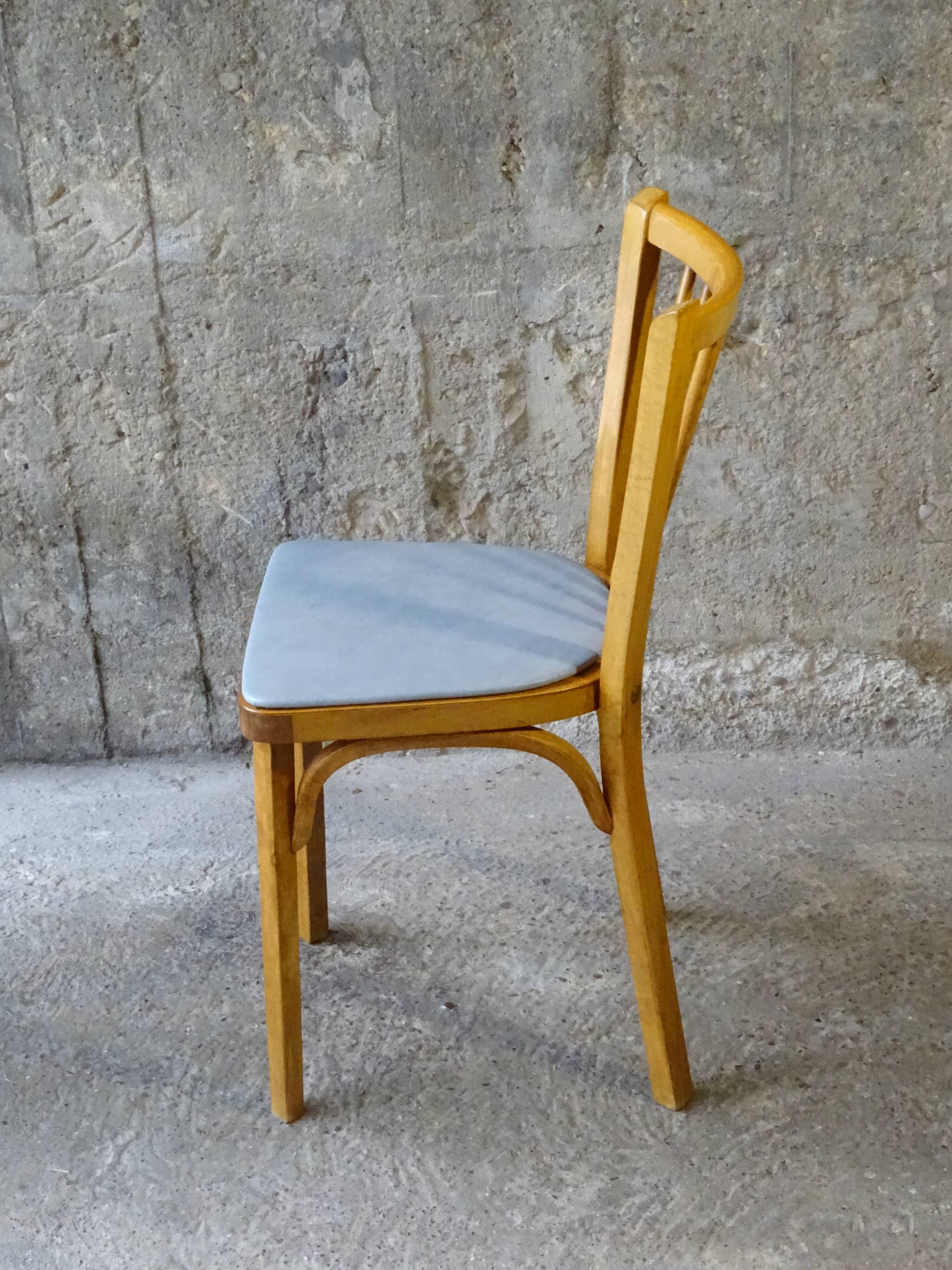 Set de 2 chaises baumann bistrot n°53 skaï gris