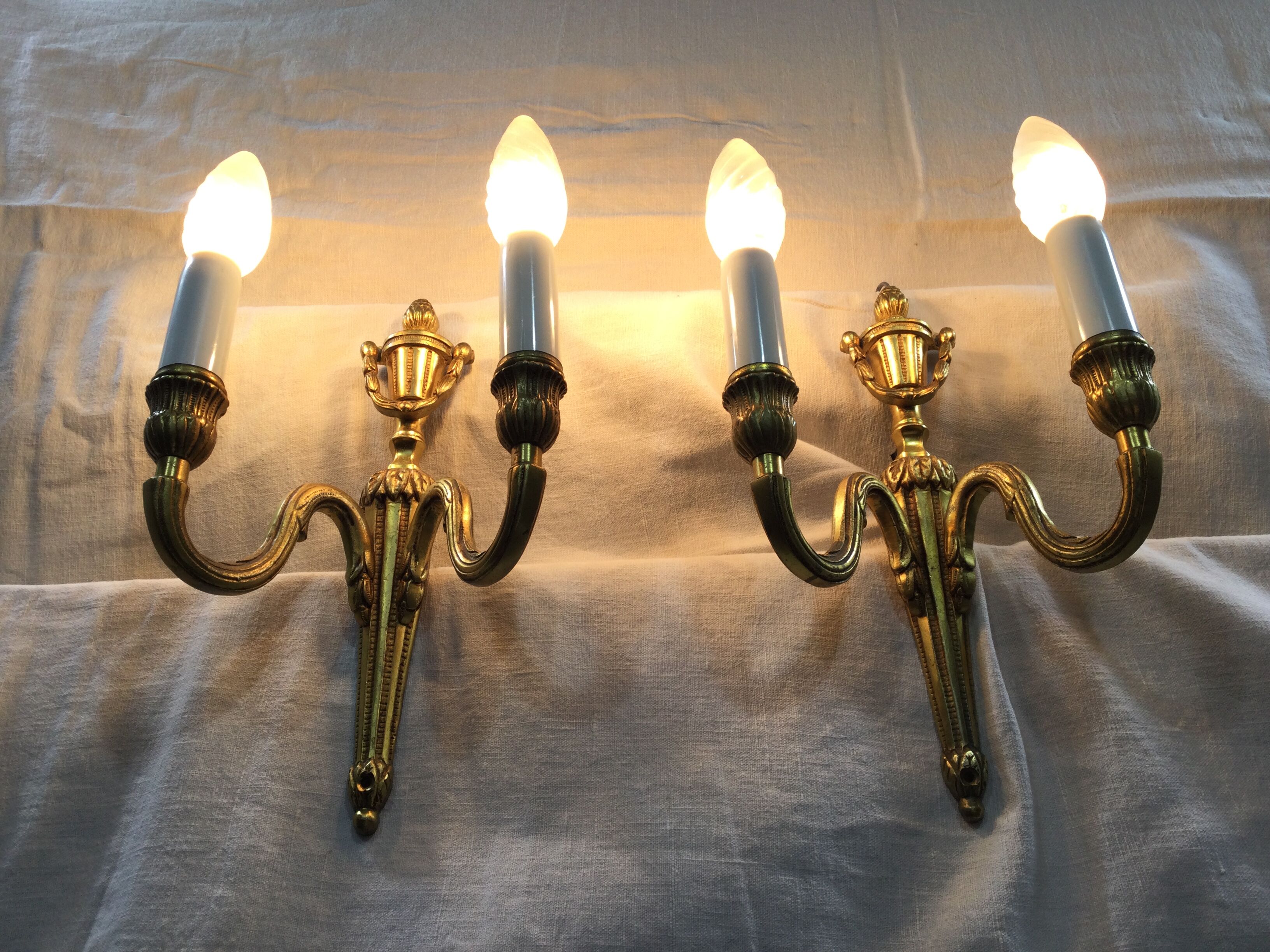 Pair of sconces Louis XVI Bronze