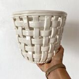 Woven ceramic pot cover