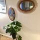 Mirror Scandinavian teak oval 36x57cm