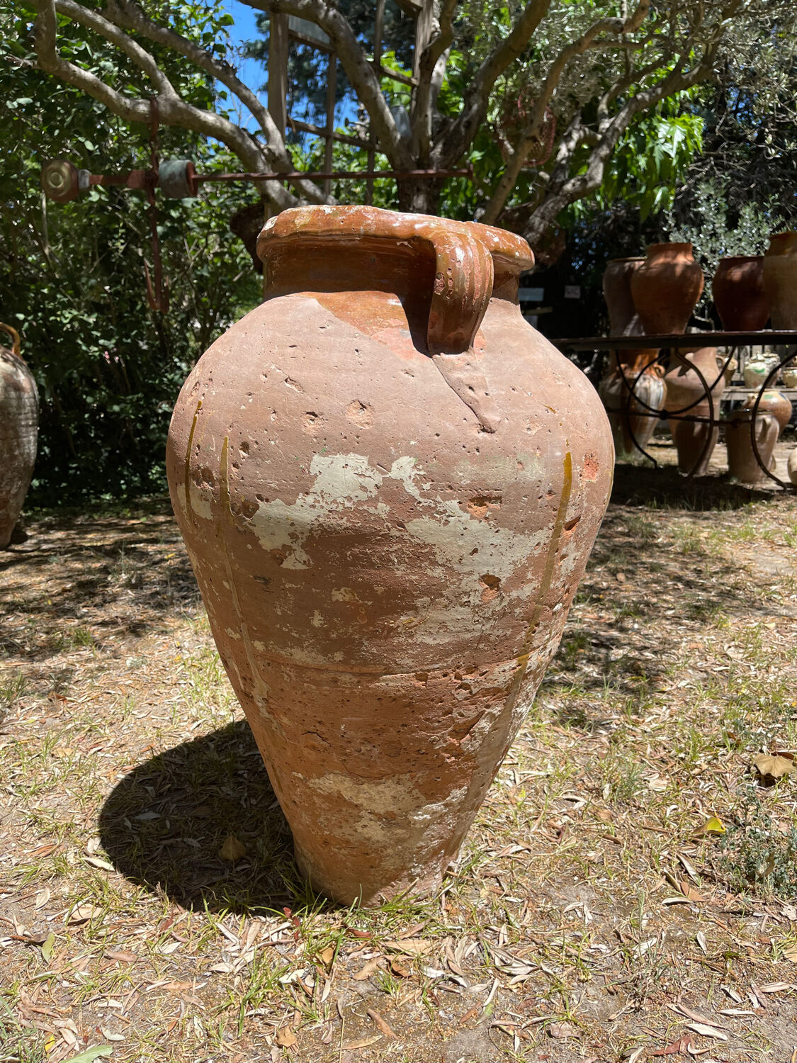 Ancient terracotta pottery jar