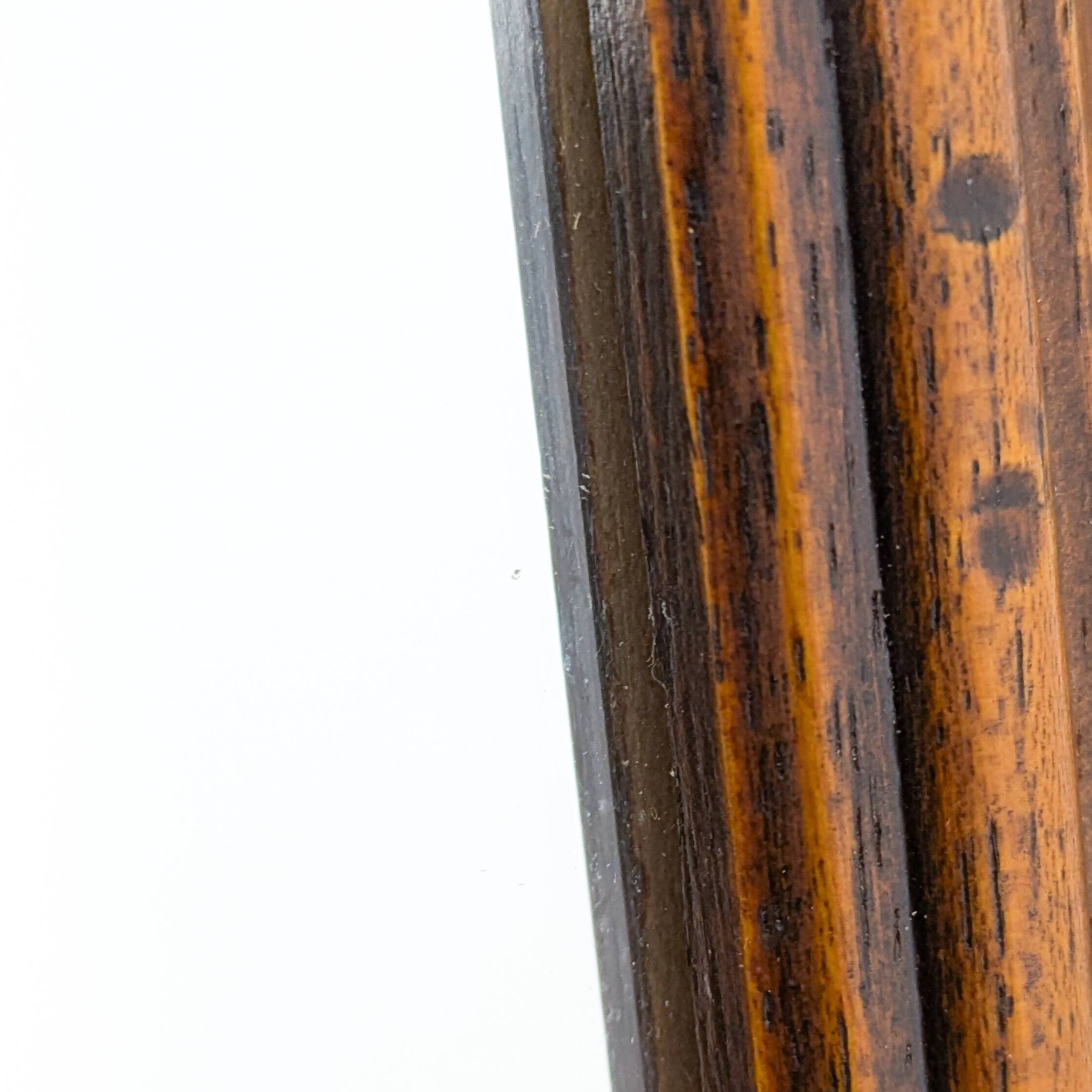 Miroir vintage octogonal en bois massif avec détails sculptés