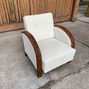 Fauteuil art déco beige, années 1920