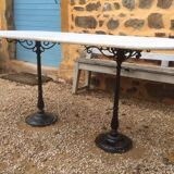 Marble and double base bistro table