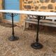 Marble and double base bistro table