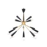 Hollywood Regency style chandelier with 12 luminous points