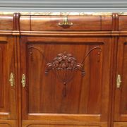Enfilade Art Déco en noyer et plateau en marbre