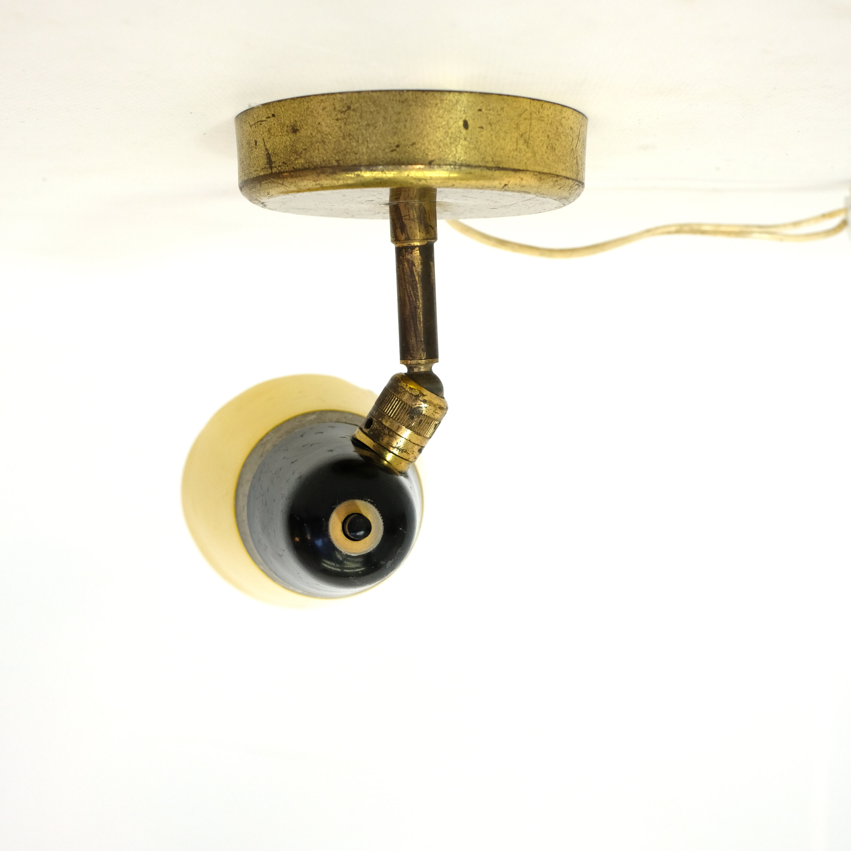 Yellow and black two-tone wall lamp from 50-60 years