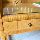Rattan and wood desk from the 60s/70s.