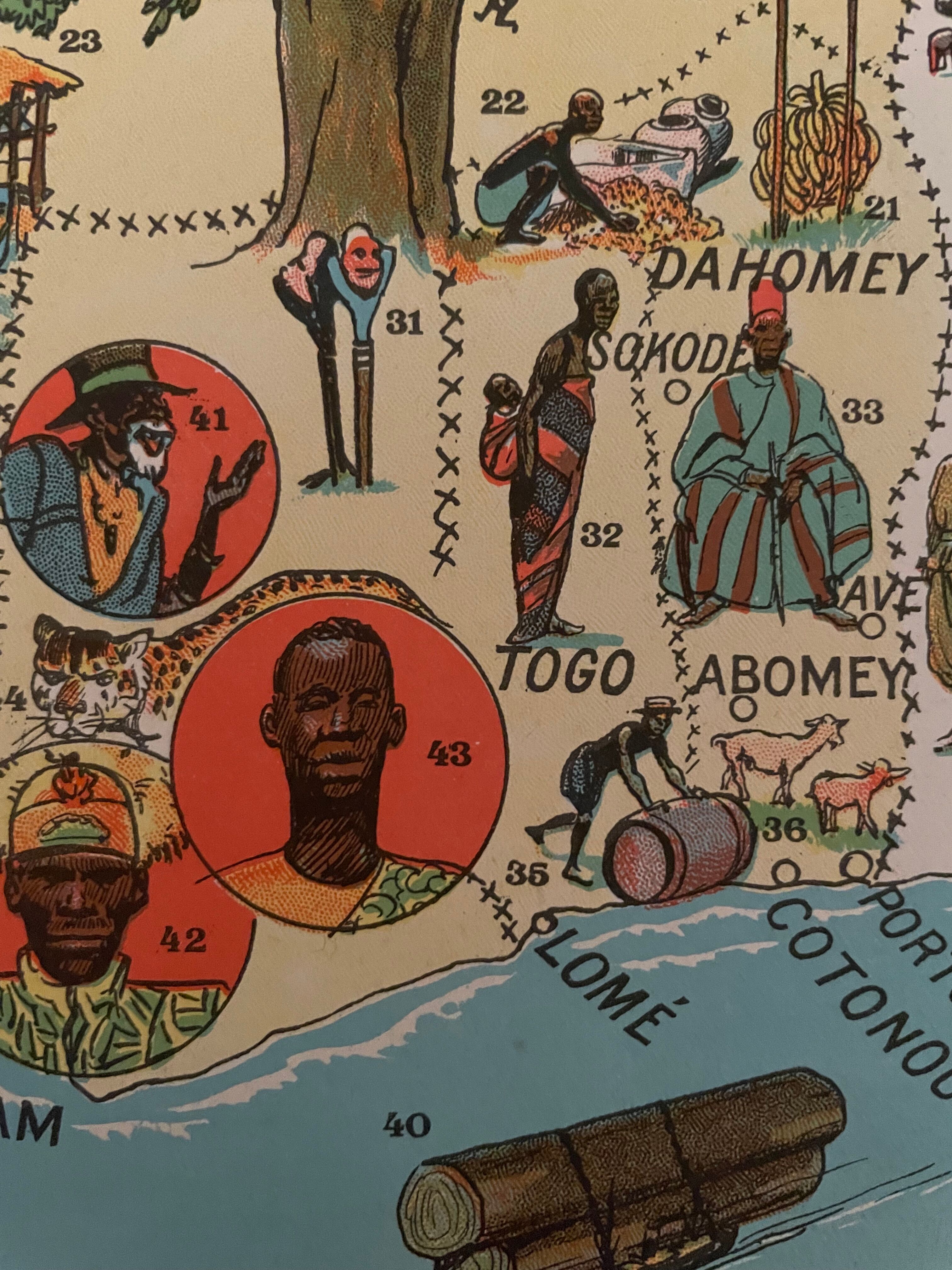 Old poster map of French West Africa - 1931