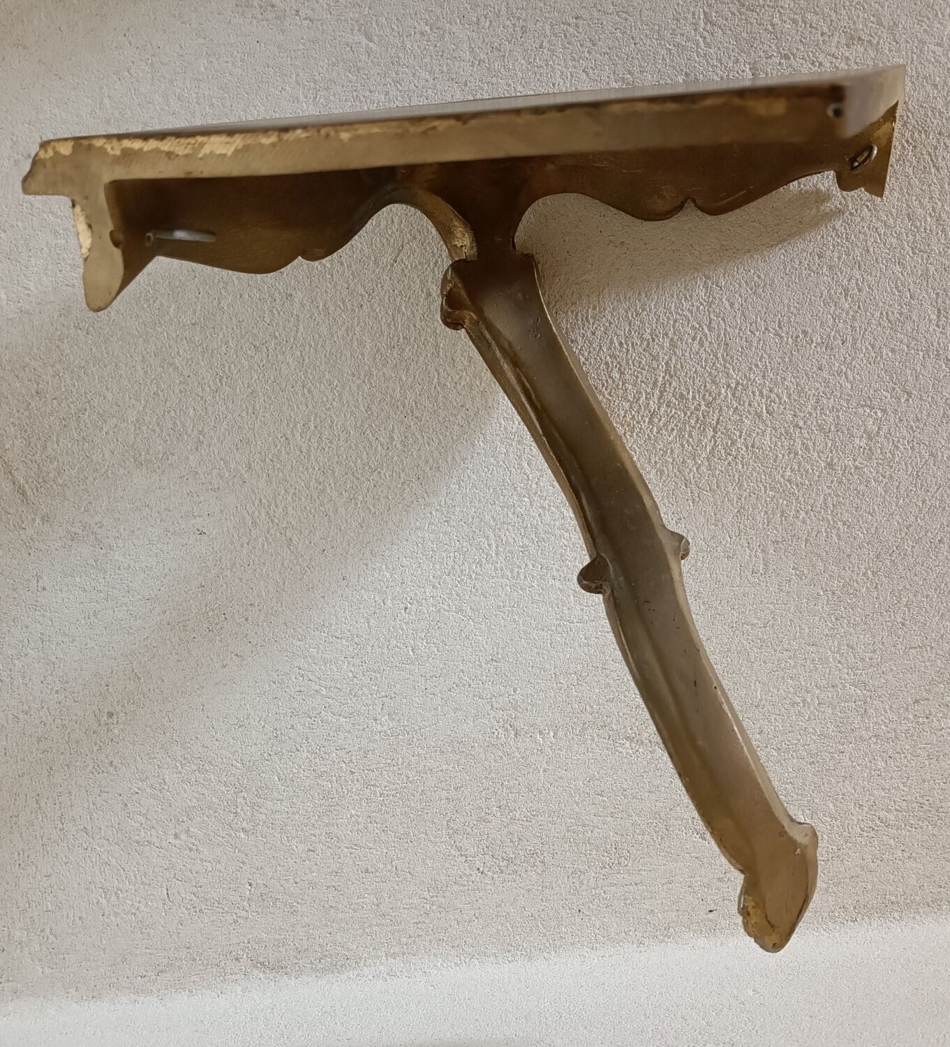 Wall lamp console in gilded wood