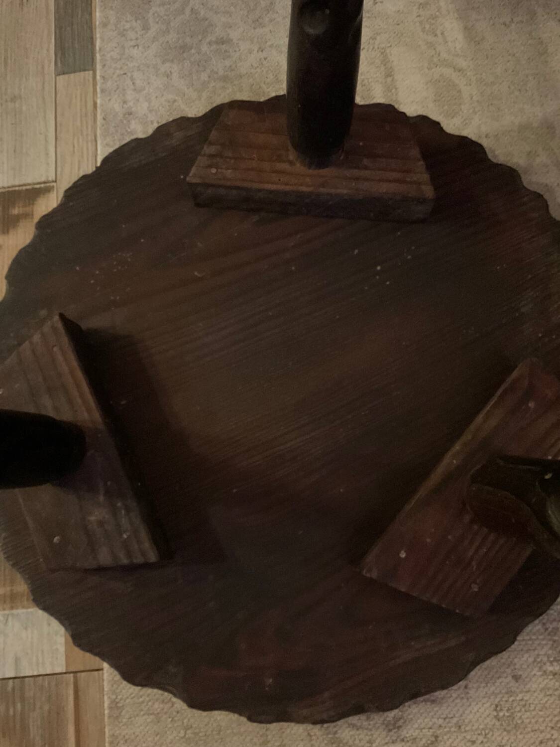 Vintage Brutalist Coffee Table in Solid Wood