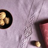 Old linen tablecloth tinted in lilac