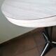 Pair of round vintage bistro tables, pedestal table
