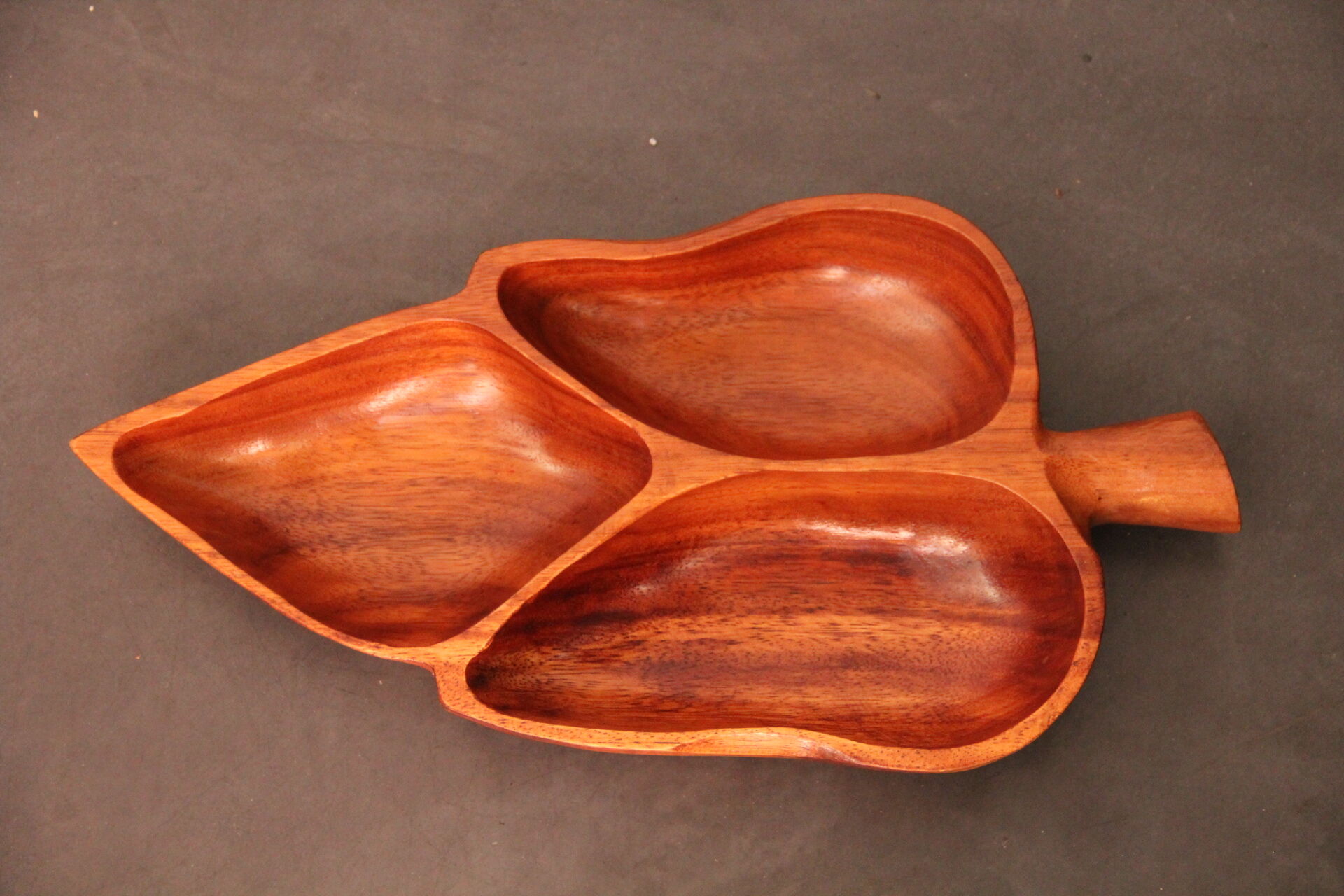 Exotic wooden aperitif tray, circa 1970