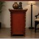 Old red lacquer Chinese buffet – Shanxi – elm – approx. 140 years old