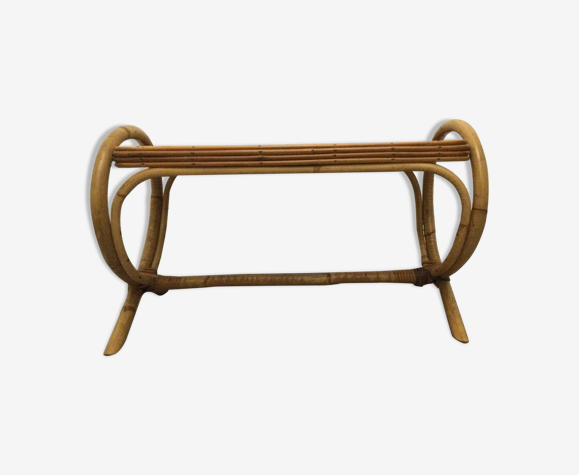 Vintage 60s rattan coffee table