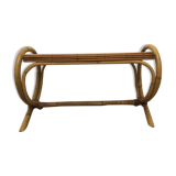 Vintage 60s rattan coffee table