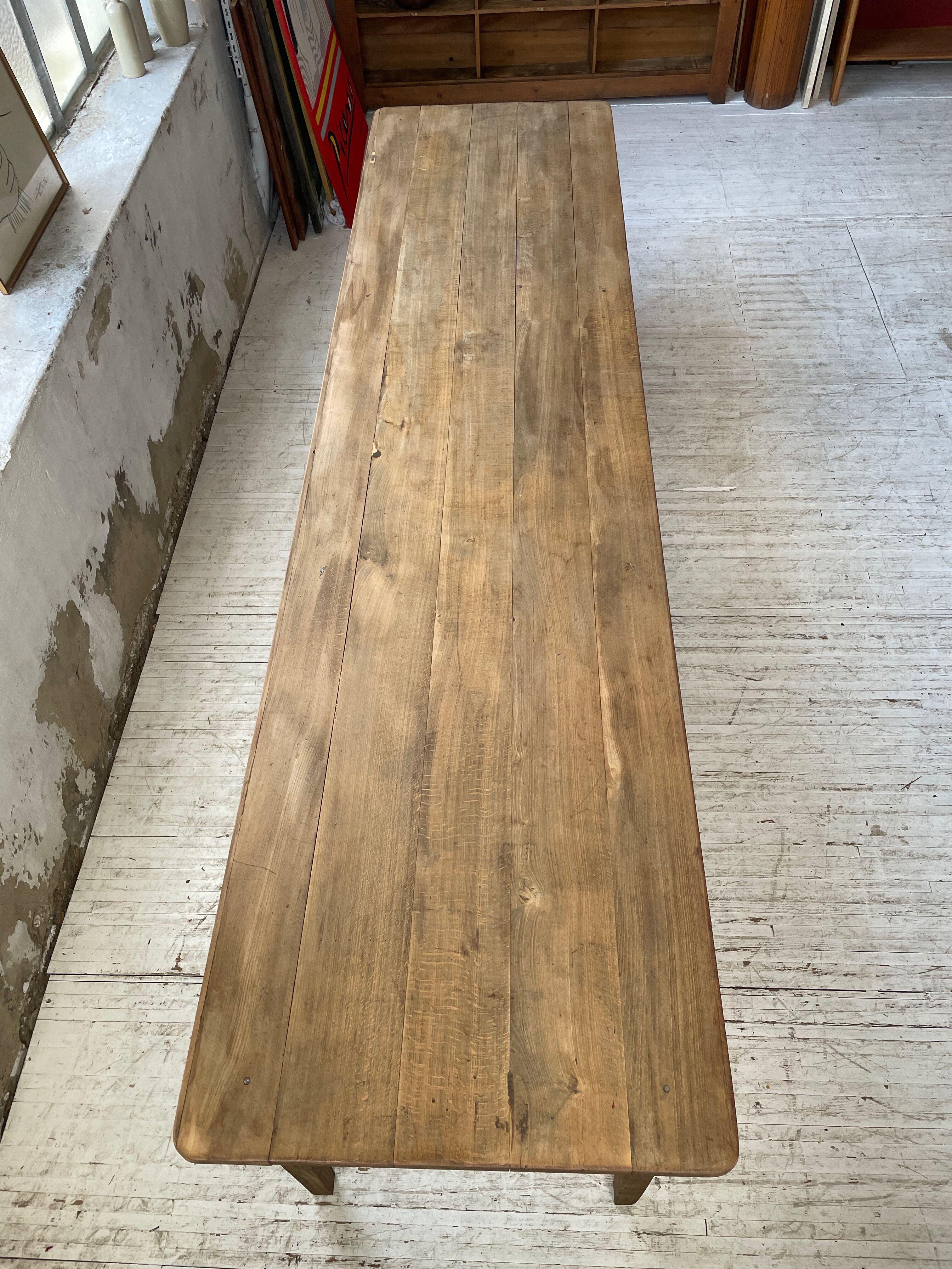 XL farmhouse table in beech and pine 3m