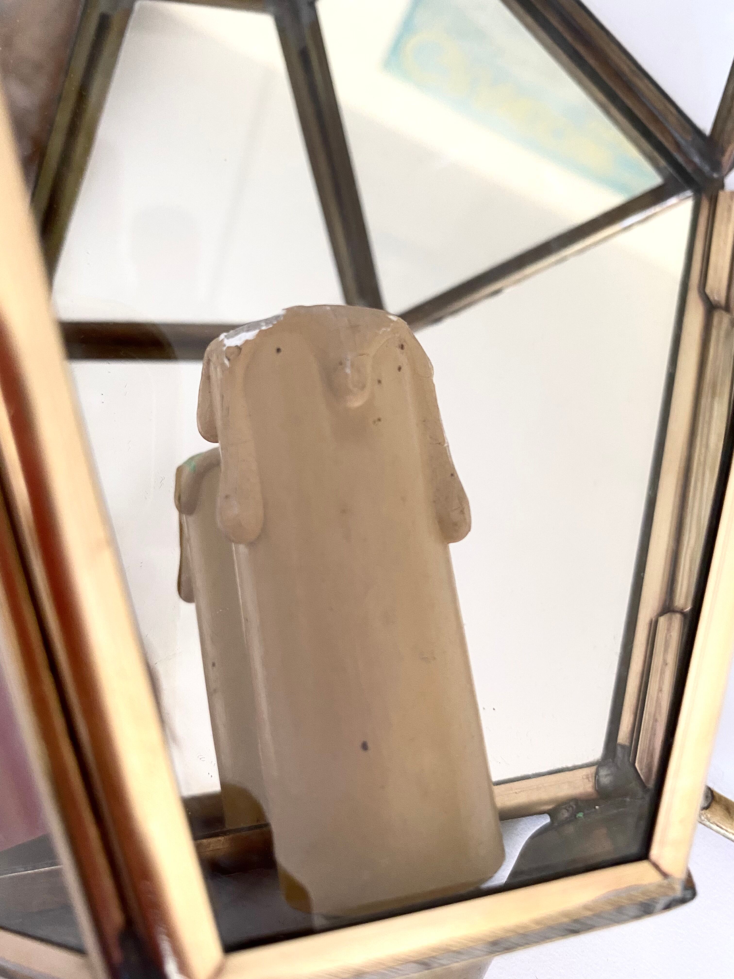 Mirror wall lamp, brass 50s