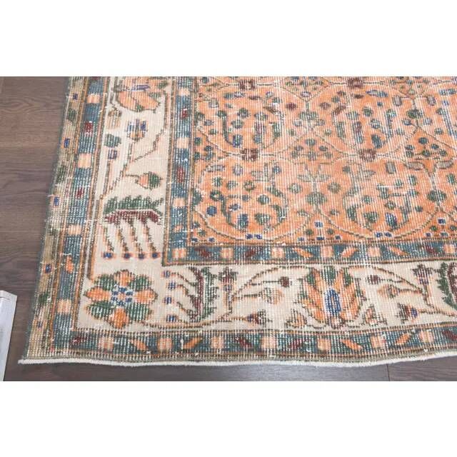 Tapis turc vintage fait main orange 180x286