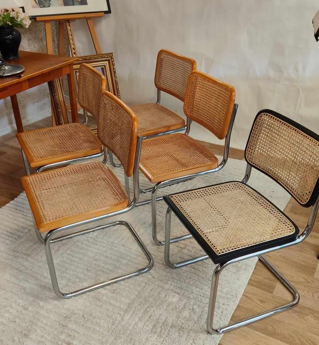Chaise Cesca B32 de Marcel Breuer estampillée, Italie