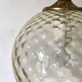 Vintage amber glass ball pendant light