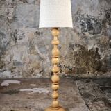 Lampadaire bobine en chêne français, 1970s
