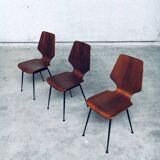 Mid-Century Modern Plywood Side Chairs attributed to Carlo Ratti for Legni Curvati, Italy, 1950s, Set of 3