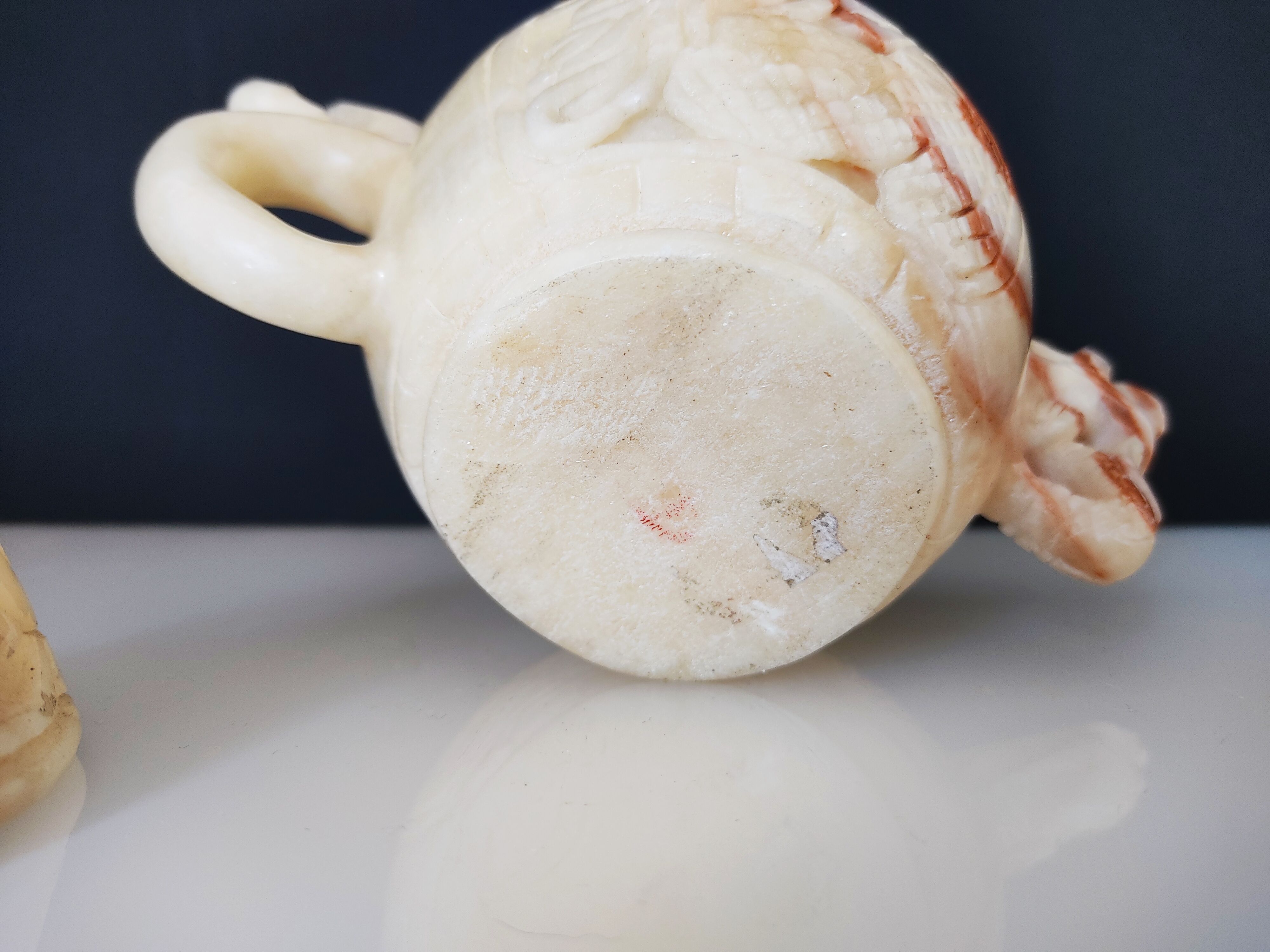 Chinese decorative teapot dragon in cut stone