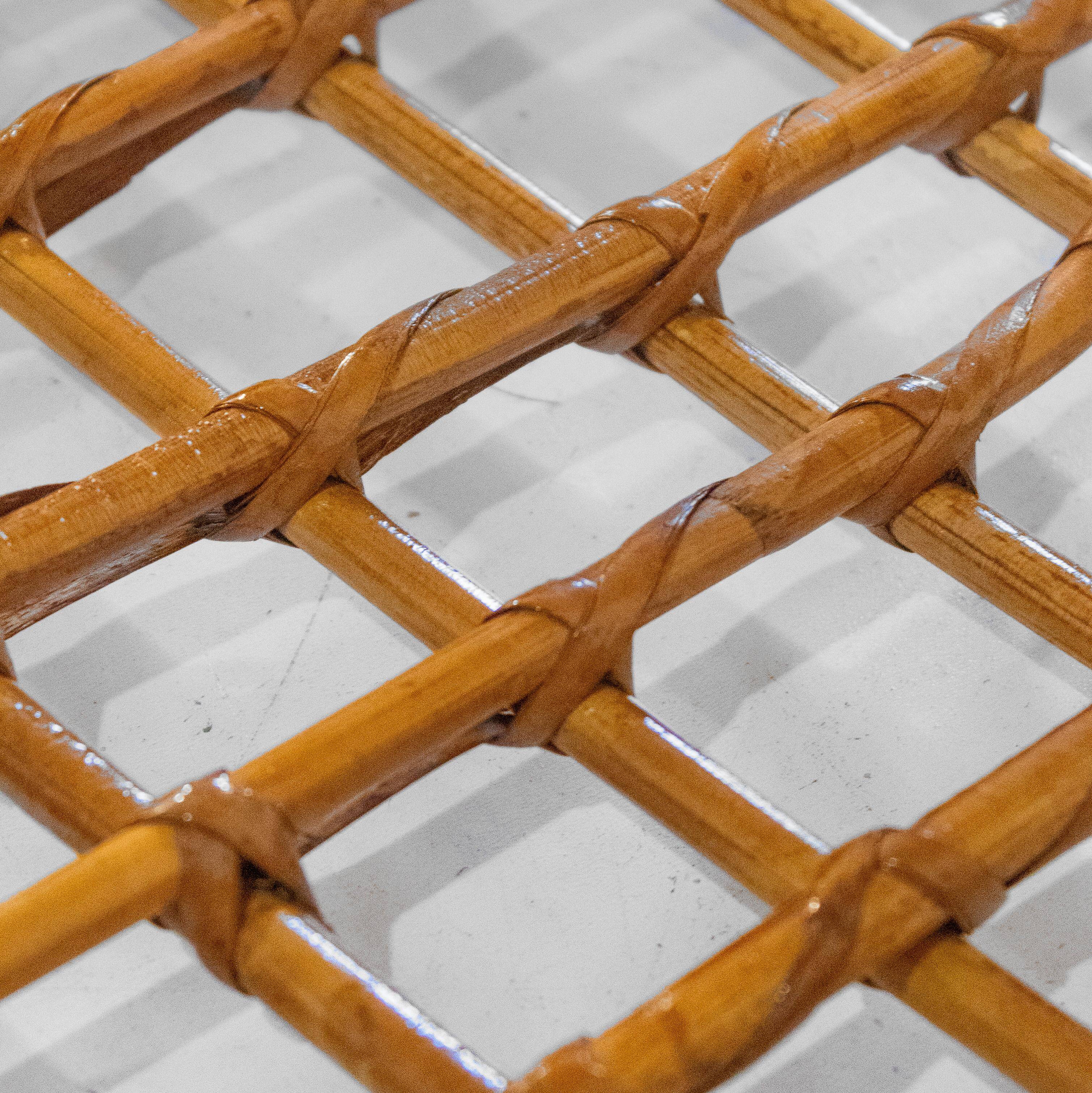 Italian Mid-Century Bamboo and Rattan Coat Rack by Bonacina, 1960s