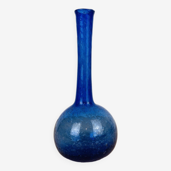 Vase soliflore verre bullé bleu