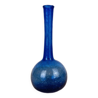 Vase soliflore verre bullé bleu