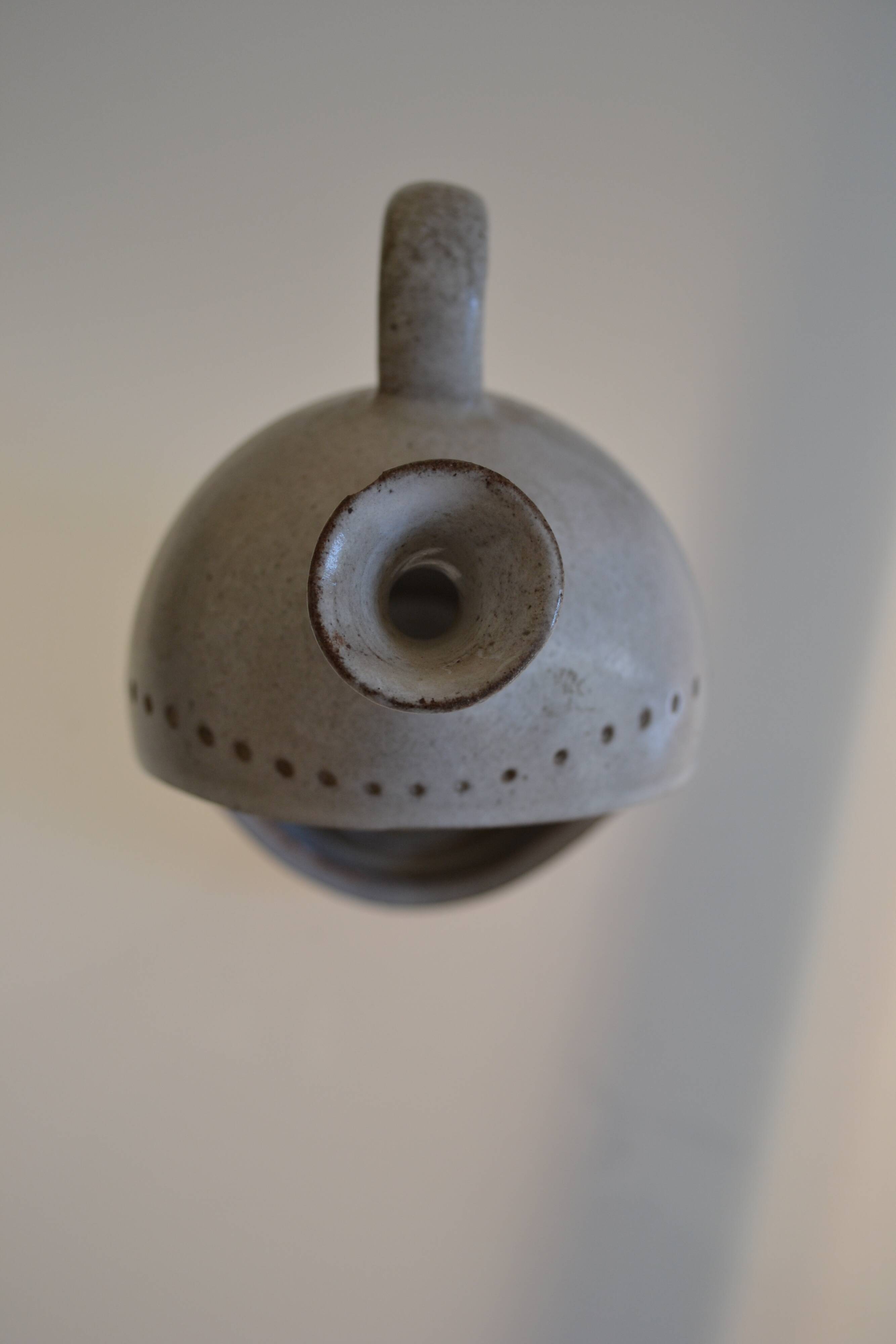 Ceramic stoneware candle holder from the 1970s.