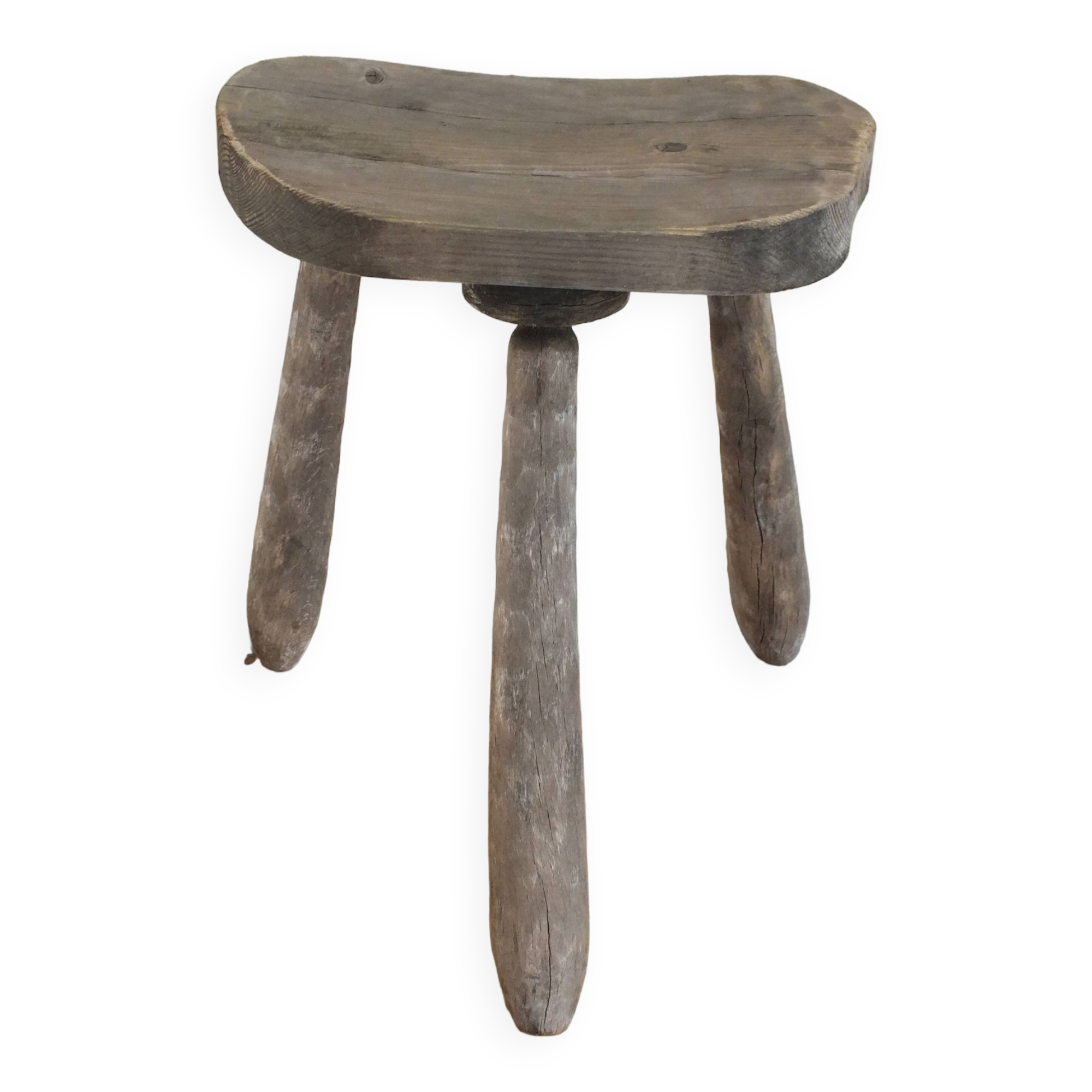 Brutalist tripod fir stool, 60s/70s