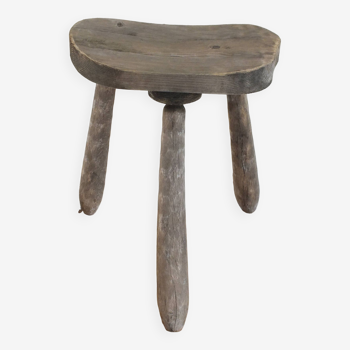 Brutalist tripod fir stool, 60s/70s