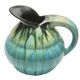 Ceramic pitcher glaze drop light blue, signed belgium