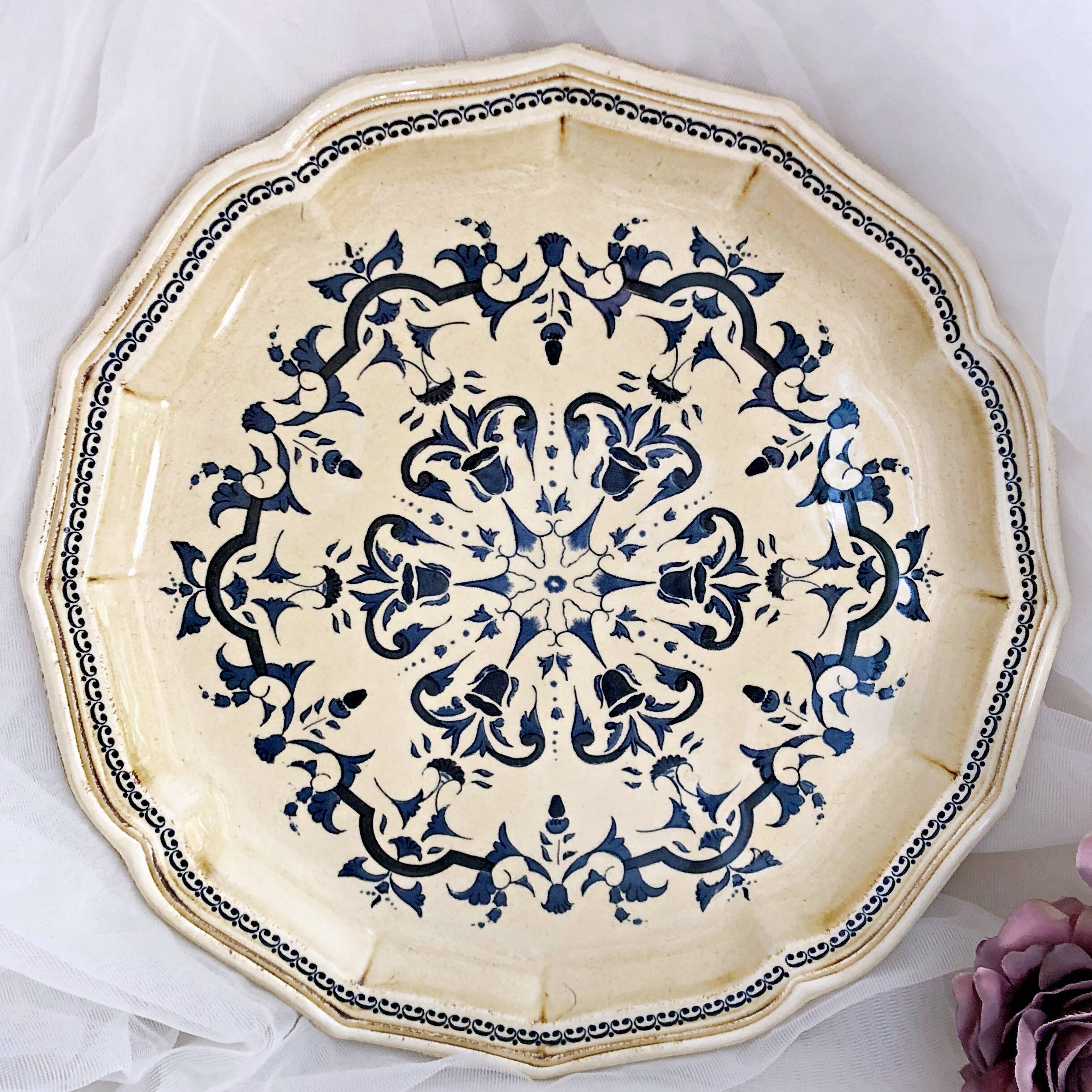 Decorative plate from Salins France decor Heugue 25.5 cm