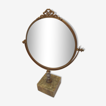 Miroir rond sur pied 23x40cm